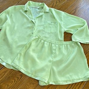 Victoria’s Secret mint green two piece pajama set.  Both size Medium.